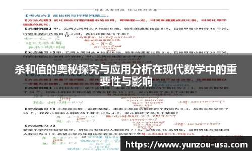杀和值的奥秘探究与应用分析在现代数学中的重要性与影响
